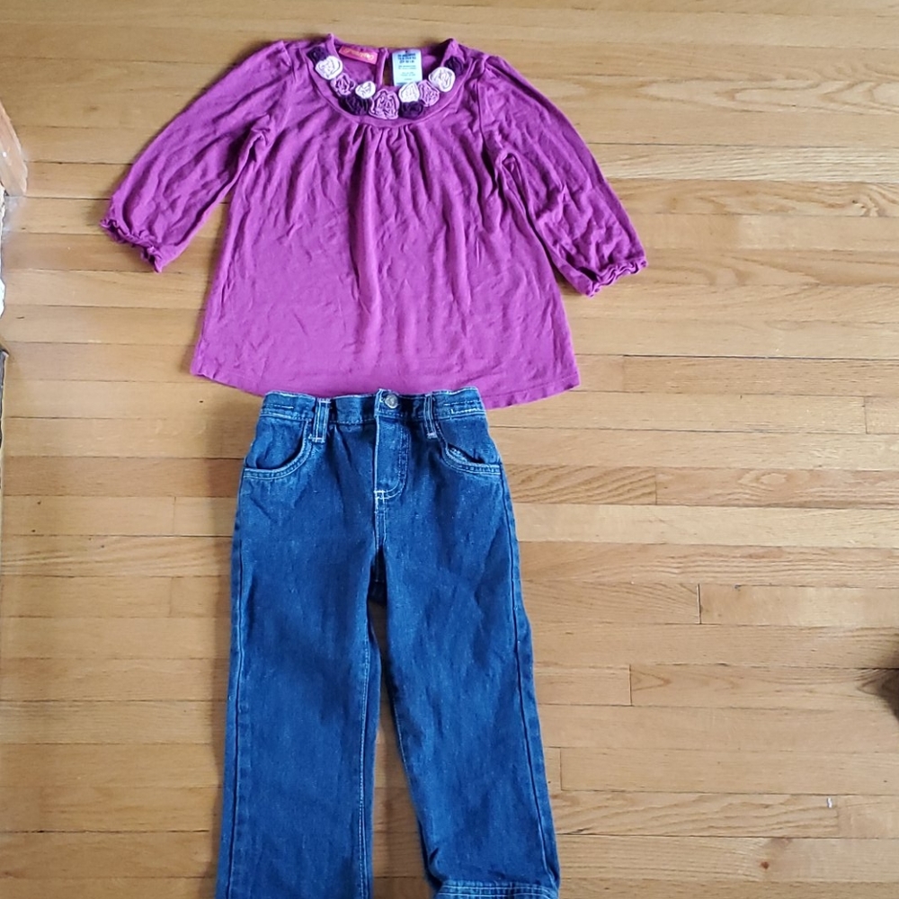 100% cotton jeans and embellished top